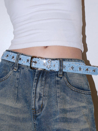 Sequined Denim Belt