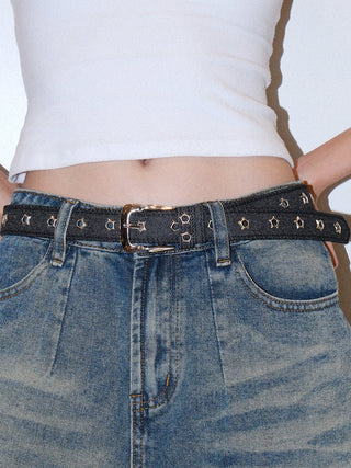 Sequined Denim Belt