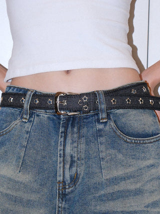 Sequined Denim Belt
