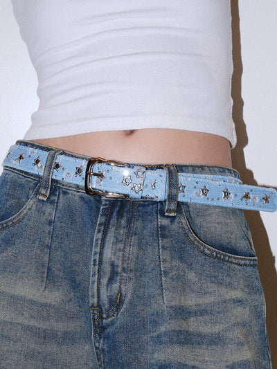 Sequined Denim Belt
