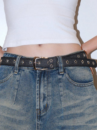 Sequined Denim Belt