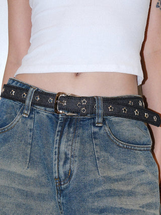 Sequined Denim Belt