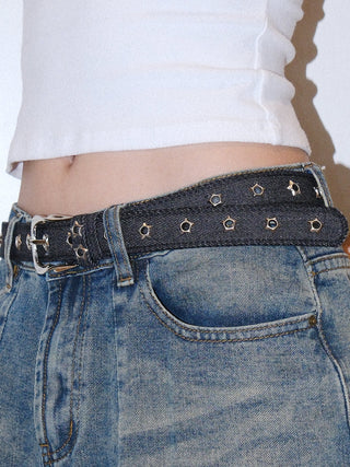 Sequined Denim Belt