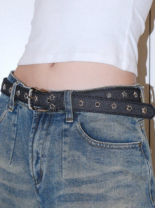 Sequined Denim Belt