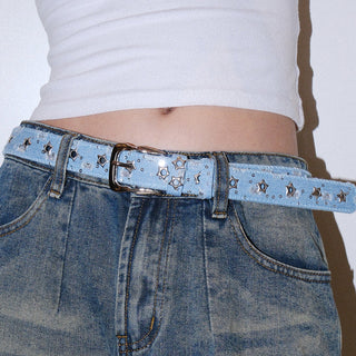 Sequined Denim Belt