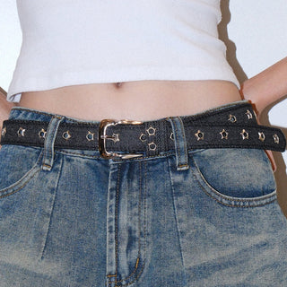 Sequined Denim Belt