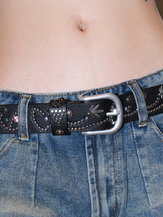 Rhinestone Wide Belt