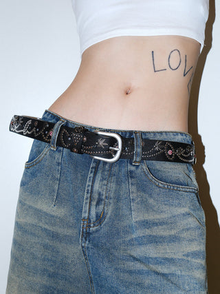 Rhinestone Wide Belt