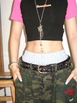Rhinestone Wide Belt