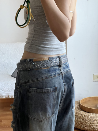 Rhinestone Wide Belt