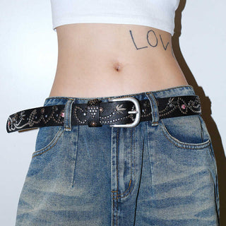 Rhinestone Wide Belt
