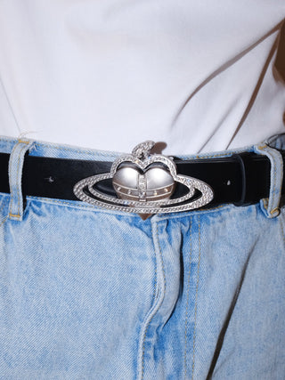 Rhinestone Heart Belt