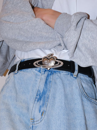 Rhinestone Heart Belt