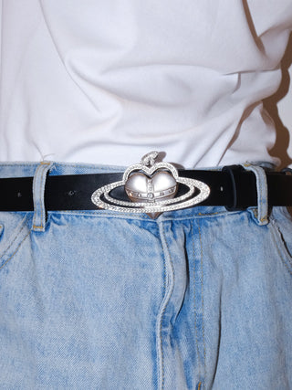 Rhinestone Heart Belt