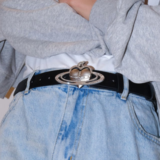 Rhinestone Heart Belt