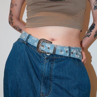 Destroyed Denim Belt