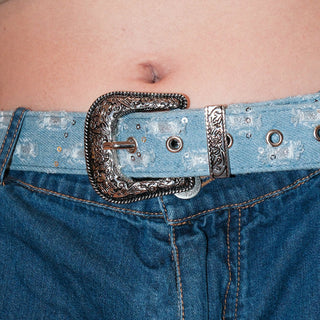 Destroyed Denim Belt