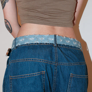 Destroyed Denim Belt