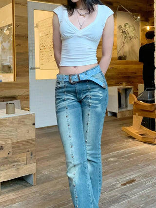 Destroyed Denim Belt