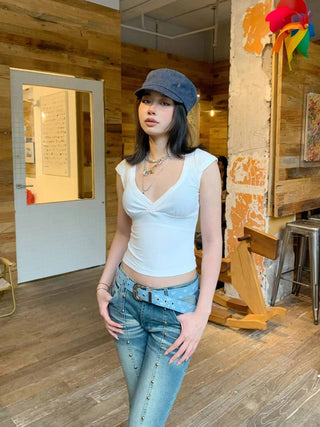 Destroyed Denim Belt