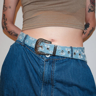 Destroyed Denim Belt