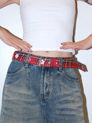 Plaid Stitch Belt