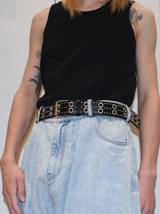 Black Double Buckle Belt