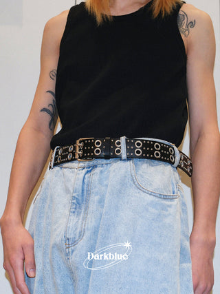 Black Double Buckle Belt