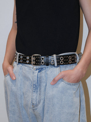 Black Double Buckle Belt
