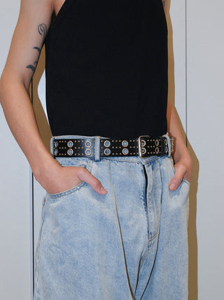 Black Double Buckle Belt