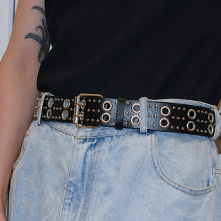 Black Double Buckle Belt