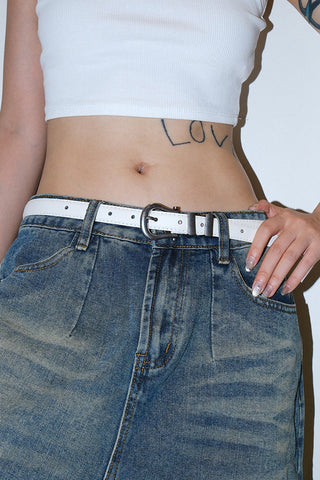 Stitched White Belt
