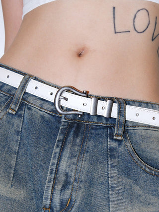 Stitched White Belt