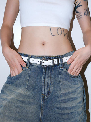 Stitched White Belt