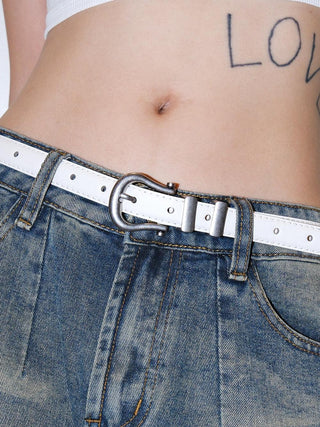 Stitched White Belt