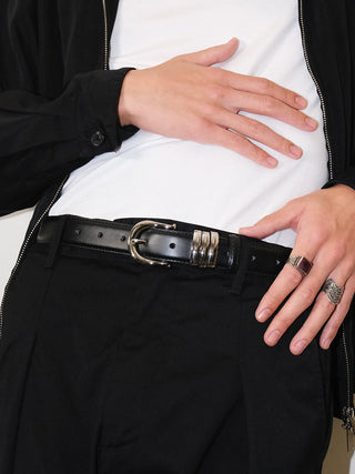 Silver Leather Belt