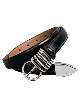 Silver Leather Belt