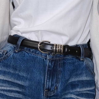 Silver Leather Belt