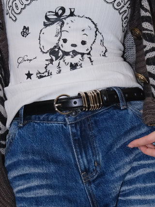 Silver Leather Belt