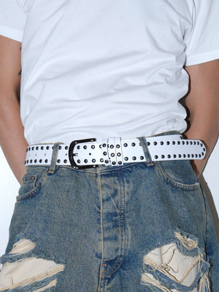 White Double-Row Belt
