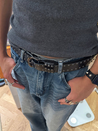 White Double-Row Belt