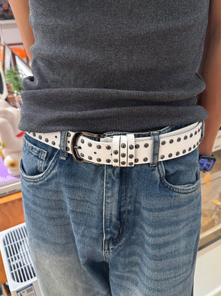 White Double-Row Belt