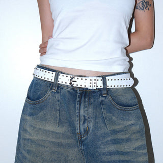 White Double-Row Belt