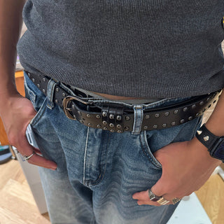 White Double-Row Belt