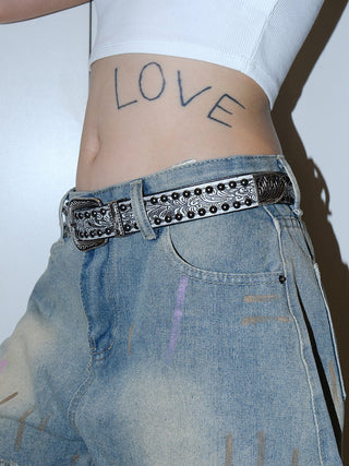 Gunmetal Rivet Belt