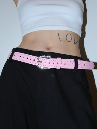 Rhinestone Heart Belt