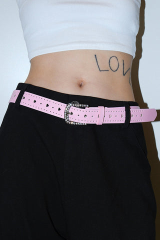 Rhinestone Heart Belt