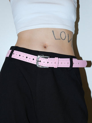 Rhinestone Heart Belt