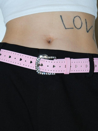 Rhinestone Heart Belt