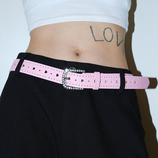 Rhinestone Heart Belt
